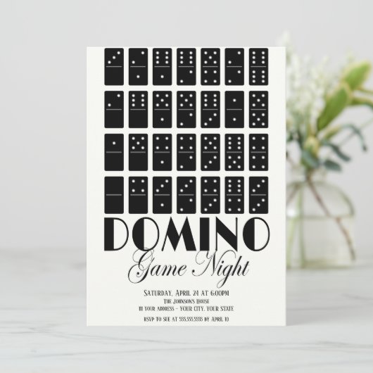 Einladung zu Domino Game Night (Stehend Vorderseite)