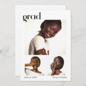 Einladung zu drei Fotocollage Graduation Party (Vorne/Hinten)