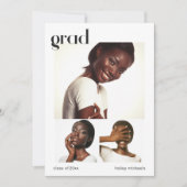 Einladung zu drei Fotocollage Graduation Party (Vorderseite)
