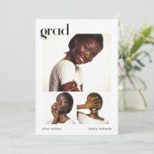 Einladung zu drei Fotocollage Graduation Party (Stehend Vorderseite)