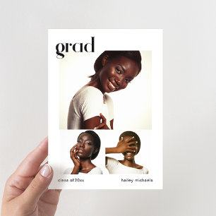 Einladung zu drei Fotocollage Graduation Party