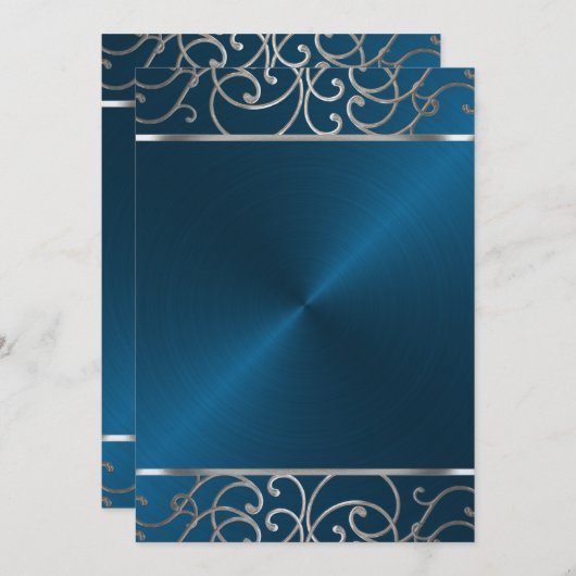 Einladung zu einem Aufenthalt in Blau und Silber (Vorne/Hinten)