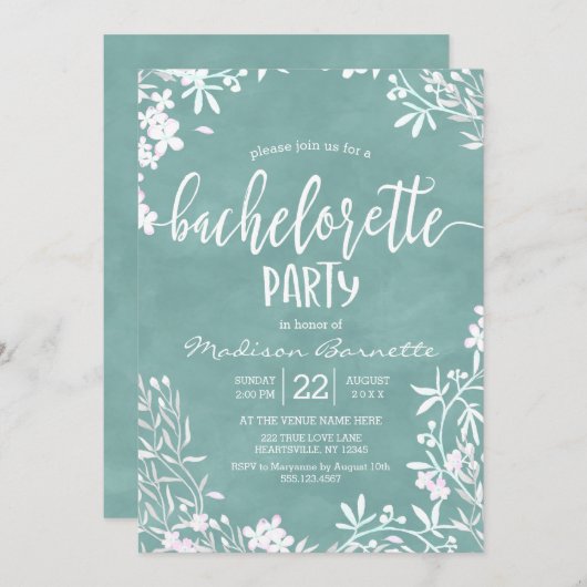 Einladung zu einem beliebigen Junggeselinnen-Absch (Vorne/Hinten)