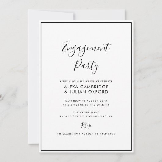 Einladung zu einem einfachen Rahmen (Vorderseite)