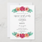 Einladung zu einem eleganten Blumendesign-Engageme (Vorderseite)