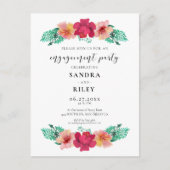 Einladung zu einem eleganten Blumendesign-Engageme Postkarte (Vorderseite)