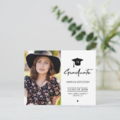 Einladung zu einem eleganten Foto Abschluss Postkarte (Stehend Vorderseite)