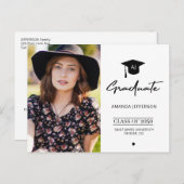 Einladung zu einem eleganten Foto Abschluss Postkarte (Vorne/Hinten)