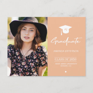 Einladung zu einem eleganten grad orange Foto Absc Postkarte