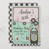 Einladung zu einem Geburtstag in den 50er Jahren (Vorne/Hinten)