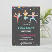 Einladung zu einem Geburtstag von Yoga (Stehend Vorderseite)