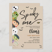 Einladung zu einem Halloween 1. Geburtstag (Vorne/Hinten)