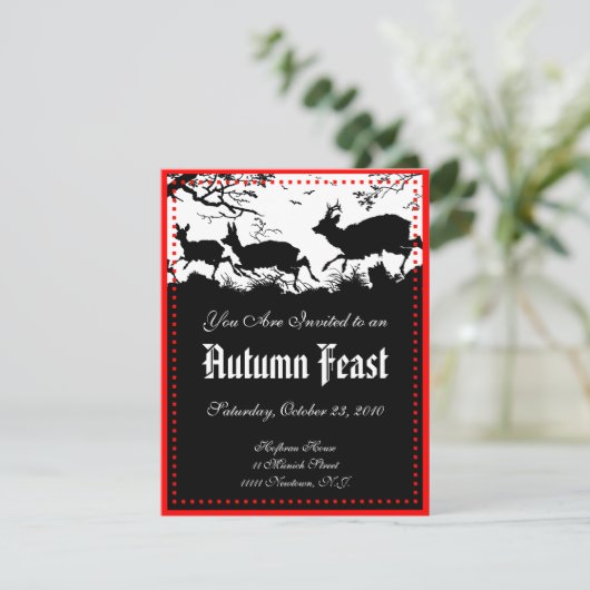 Einladung zu einem Herbst-Fest-oder Ernte-Ball (Stehend Vorderseite)