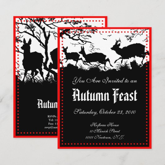 Einladung zu einem Herbst-Fest-oder Ernte-Ball (Vorne/Hinten)