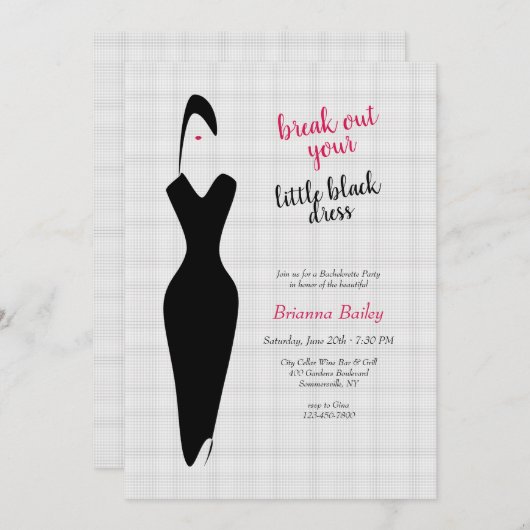 Einladung zu einem kleinen schwarzen Kleid (Vorne/Hinten)