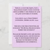 Einladung zu einem Maskenball (Rückseite)