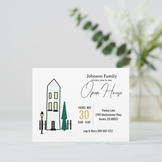 Einladung zu einem offenen Haus oder einem anderen (Stehend Vorderseite)