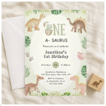 Einladung zu einem Saurus 1. Geburtstag