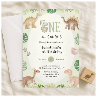 Einladung zu einem Saurus 1. Geburtstag