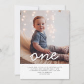 Einladung zu einem Skript-Foto zum ersten Geburtst (Vorderseite)