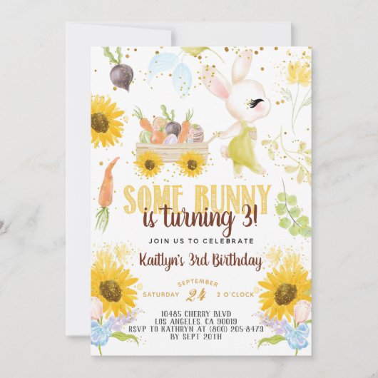 Einladung zu einem sonnigen Ostern Geburtstag (Vorderseite)