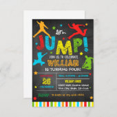 Einladung zu einem Sprung - Trampoline zum Geburts (Vorne/Hinten)