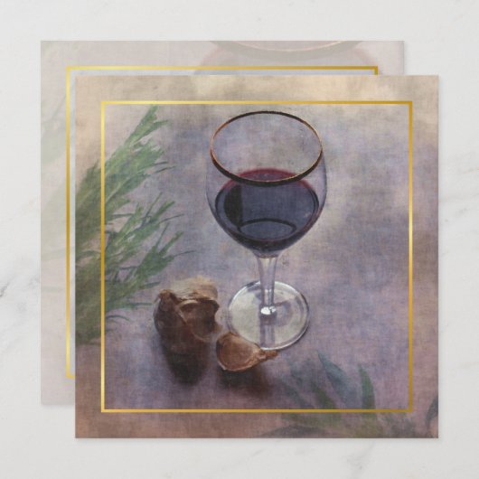 Einladung zu einem Wein- und Knoblauchessen (Vorne/Hinten)