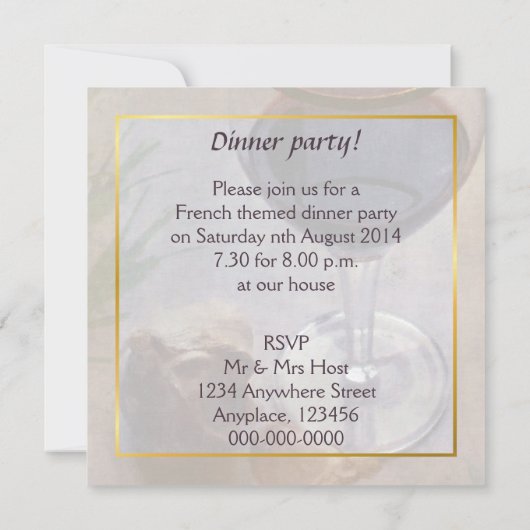 Einladung zu einem Wein- und Knoblauchessen (Rückseite)