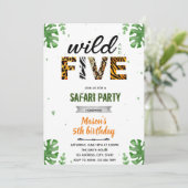 Einladung zu einem Wildtierzoo und fünf Safari-Zoo (Stehend Vorderseite)