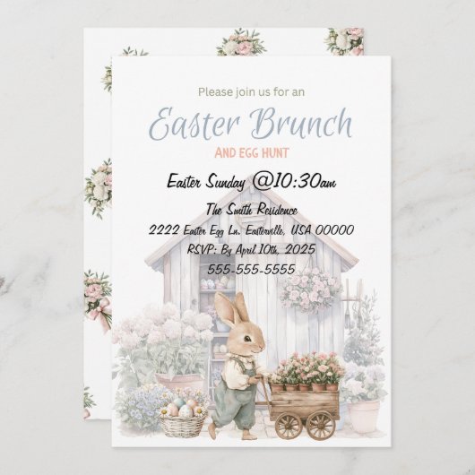 Einladung zu einem zauberhaften Osterbrunch & Eier (Vorne/Hinten)