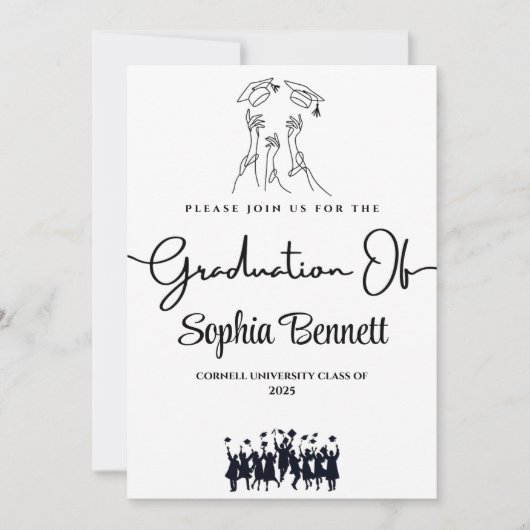 Einladung zu einer anpassbaren Elegant Graduation (Vorderseite)