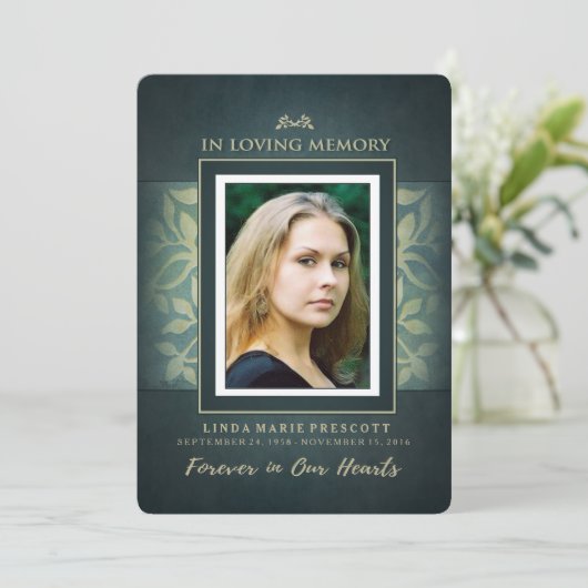 Einladung zu einer aquamarin- und Goldlohnung (Stehend Vorderseite)