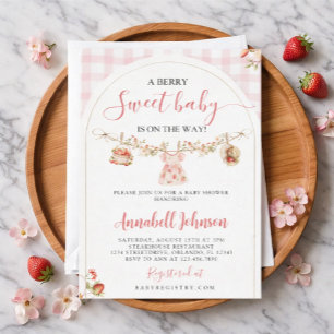 Einladung zu einer Babyparty mit Erdbeer-Thema