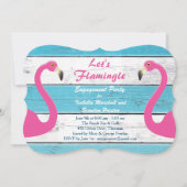 Einladung zu einer Blue & White Flamingo Engagemen (Vorderseite)