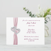 Einladung zu einer Custom Pink Hearts (Stehend Vorderseite)