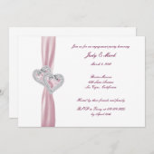 Einladung zu einer Custom Pink Hearts (Vorne/Hinten)