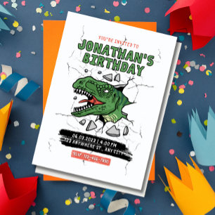 Einladung zu einer Dinosaurier-Geburtstagsfeier fü