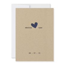 Einladung zu einer einfachen Herzhochzeit