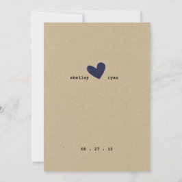 Einladung zu einer einfachen Herzhochzeit