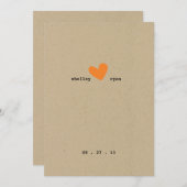 Einladung zu einer einfachen Herzhochzeit (Vorne/Hinten)