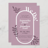 Einladung zu einer einfachen Hochzeit in Rosa (Vorne/Hinten)