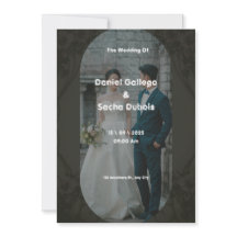 Einladung zu einer einfachen Hochzeit in Schwarz u