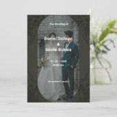 Einladung zu einer einfachen Hochzeit in Schwarz u (Stehend Vorderseite)