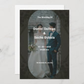 Einladung zu einer einfachen Hochzeit in Schwarz u (Vorne/Hinten)