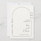 Einladung zu einer einfachen Hochzeit in Weiß und (Vorderseite)