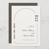 Einladung zu einer einfachen Hochzeit in Weiß und  (Vorne/Hinten)