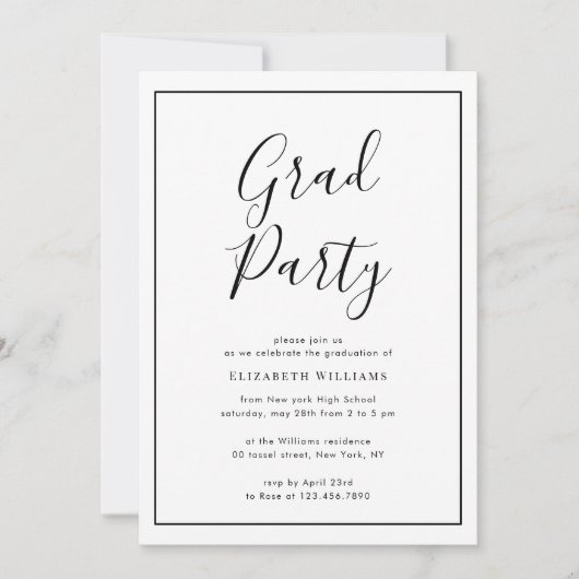 Einladung zu einer einfachen modernen Graduierungs (Vorderseite)