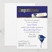 Einladung zu einer eleganten Blauen und Weißen Gra (Vorne/Hinten)