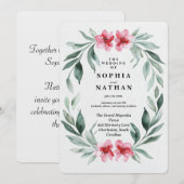 Einladung zu einer eleganten Grünen- und Blumenhoc (Vorne/Hinten)