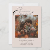 Einladung zu einer eleganten Script 2 Foto-Engagem (Vorderseite)